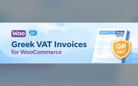 Banner του Greek VAT & Invoices for WooCommerce από το wp.org
